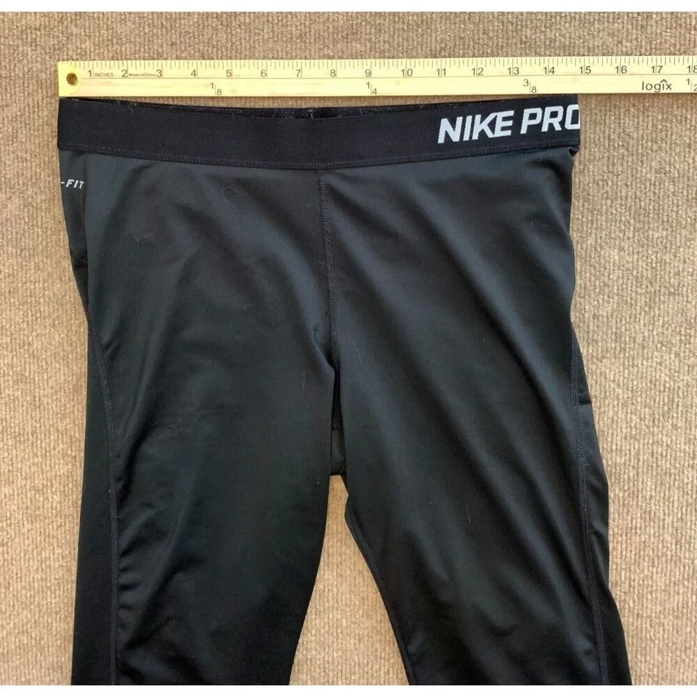 Nike Pro Pants Womens XL Core Dri Fit Training Capri Stretch Compression Black